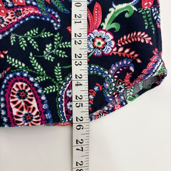 Chaps Women's Paisley Print No Iron Button Down Shirt Blue Red Green Medium - Picture 6 of 6